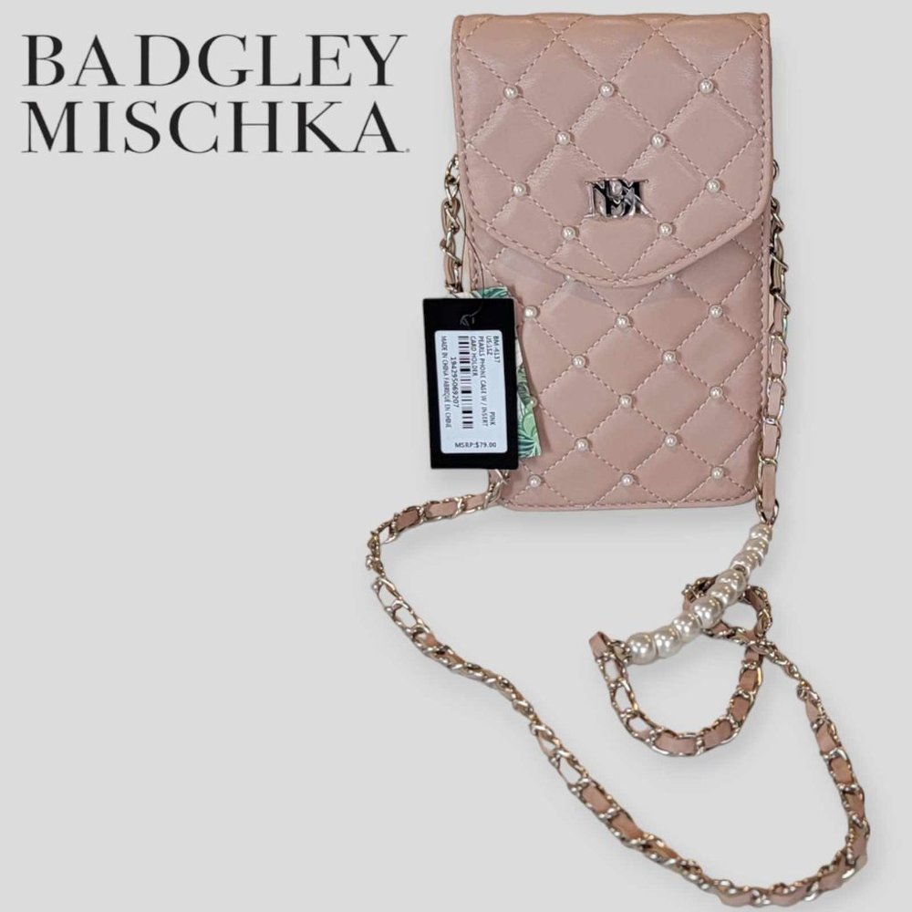 Badgley Mischka Pearls Phone Case insert Card Holder Crossbody